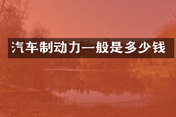 汽车制动力一般是多少钱