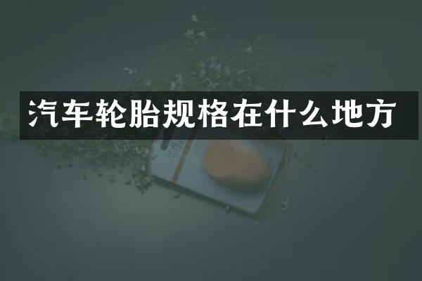 汽车轮胎规格在什么地方