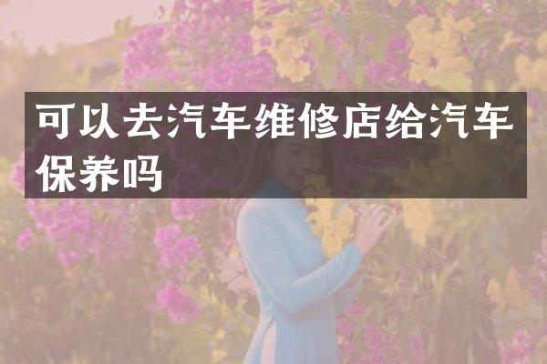 可以去汽车维修店给汽车保养吗