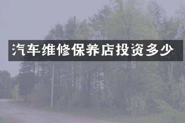 汽车维修保养店投资多少
