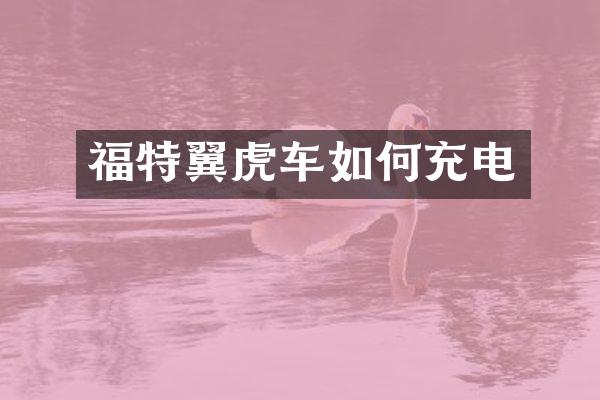 福特翼虎车如何充电