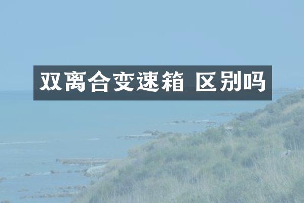 双离合变速箱 区别吗