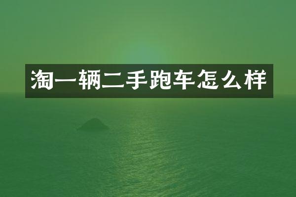 淘一辆二手跑车怎么样