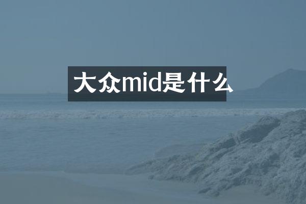 大众mid是什么