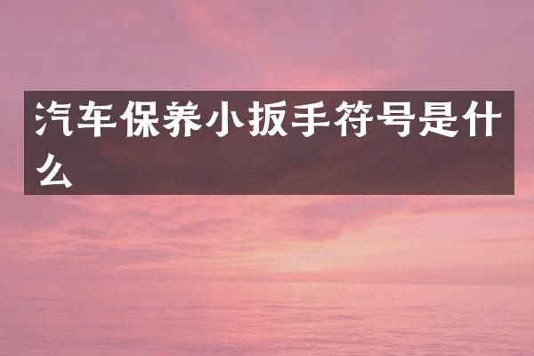 汽车保养小扳手符号是什么