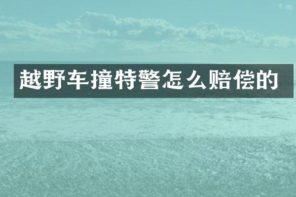 越野车撞特警怎么赔偿的