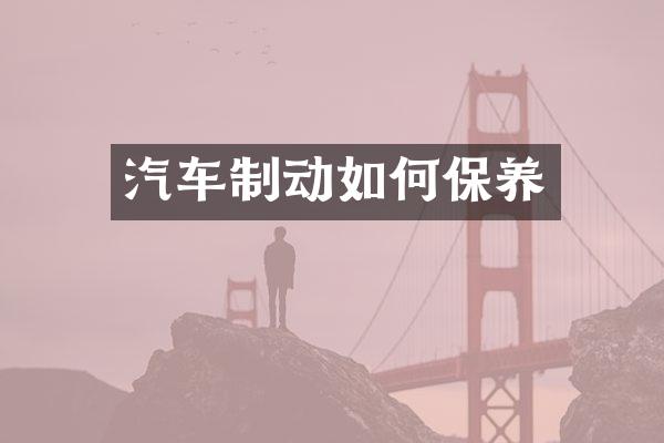 汽车制动如何保养