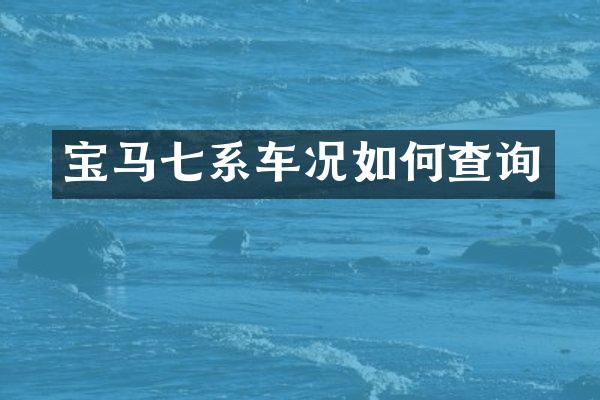宝马七系车况如何查询