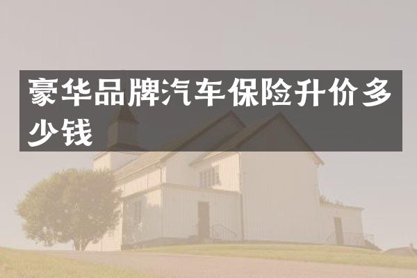 豪华品牌汽车保险升价多少钱
