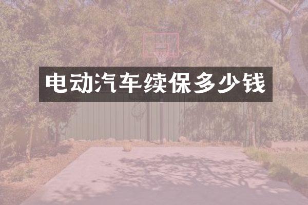 电动汽车续保多少钱