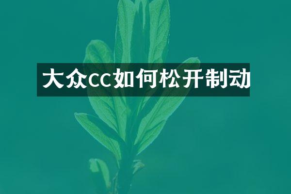大众cc如何松开制动