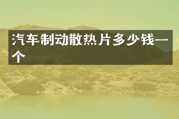 汽车制动散热片多少钱一个