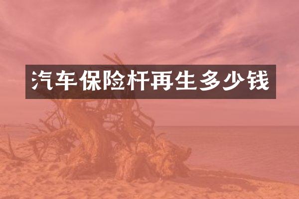 汽车保险杆再生多少钱