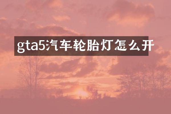 gta5汽车轮胎灯怎么开