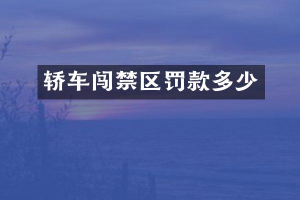 轿车闯禁区罚款多少