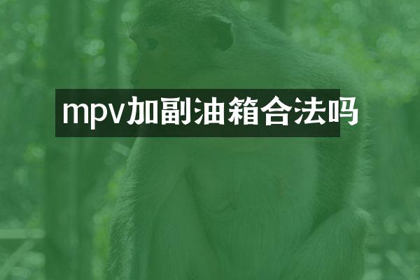 mpv加副油箱合法吗