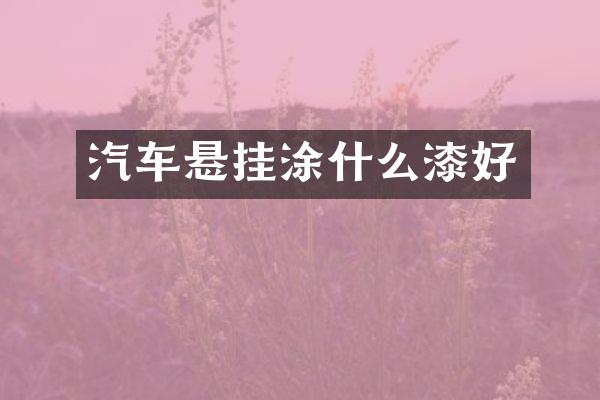 汽车悬挂涂什么漆好