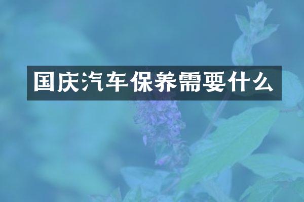 国庆汽车保养需要什么