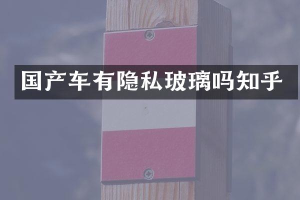国产车有隐私玻璃吗知乎