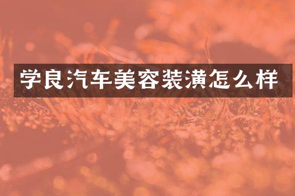 学良汽车美容装潢怎么样