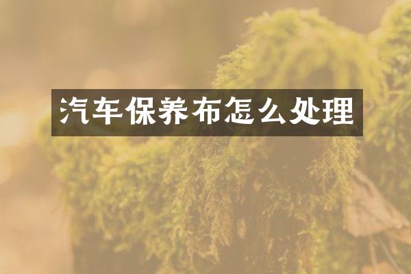 汽车保养布怎么处理