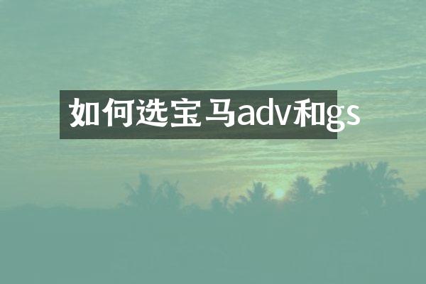 如何选宝马adv和gs