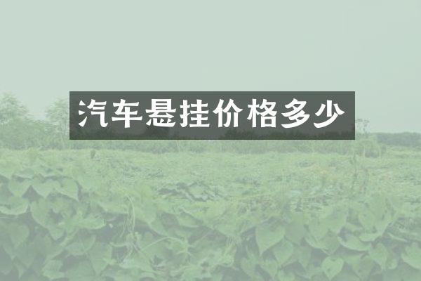 汽车悬挂价格多少