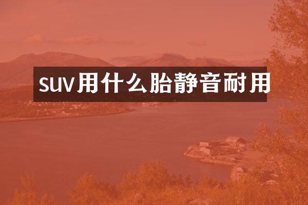 suv用什么胎静音耐用