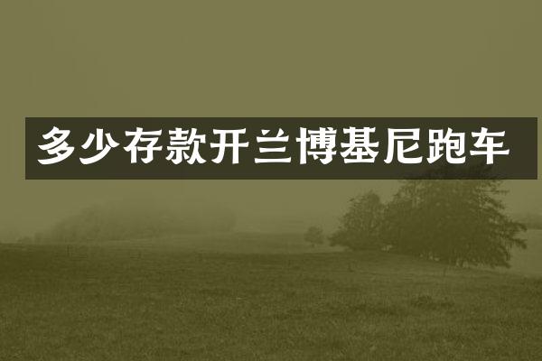 多少存款开兰博基尼跑车