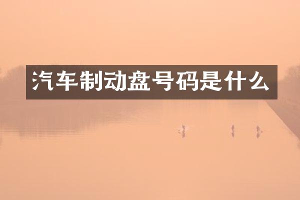 汽车制动盘号码是什么