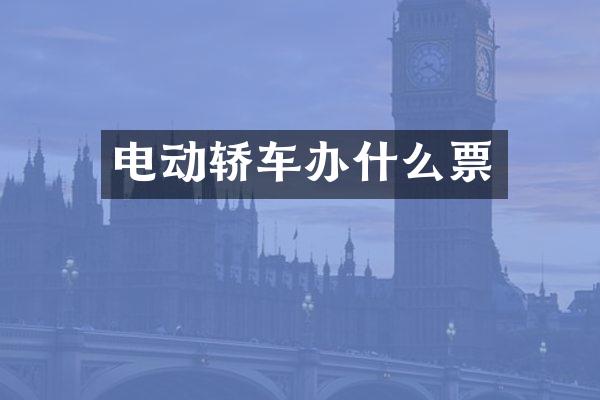 电动轿车办什么票