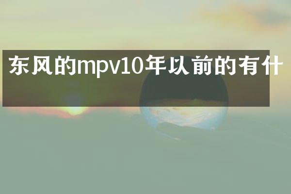 东风的mpv10年以前的有什么