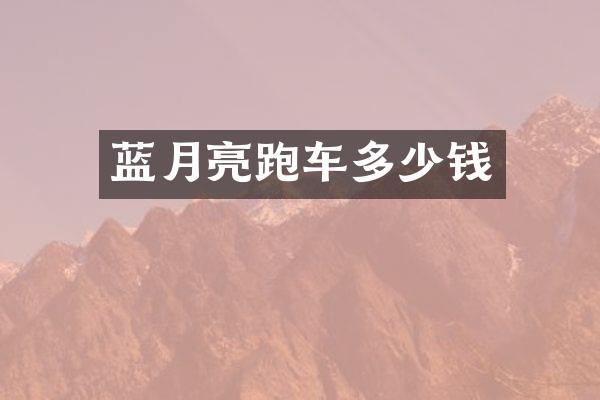 蓝月亮跑车多少钱