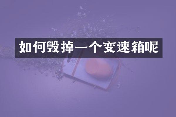 如何毁掉一个变速箱呢