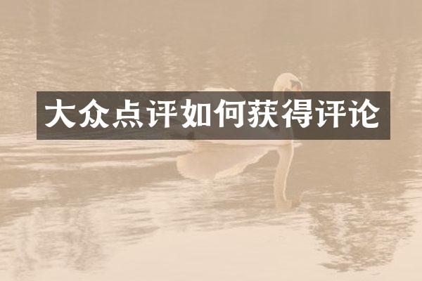 大众点评如何获得评论