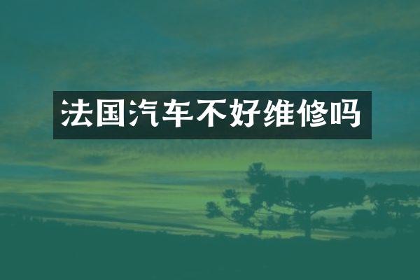 法国汽车不好维修吗