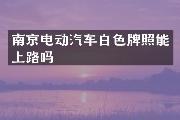 南京电动汽车白色牌照能上路吗