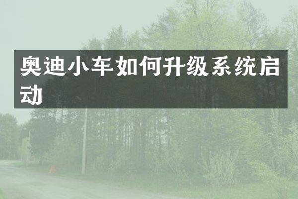 奥迪小车如何升级系统启动
