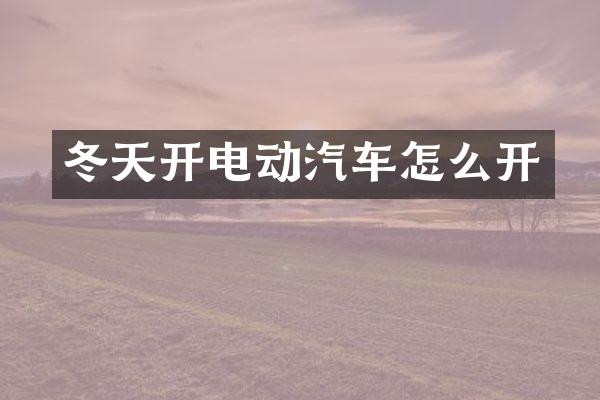 冬天开电动汽车怎么开