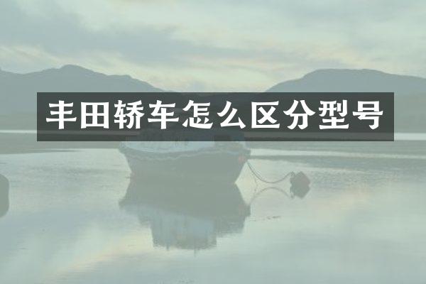 丰田轿车怎么区分型号