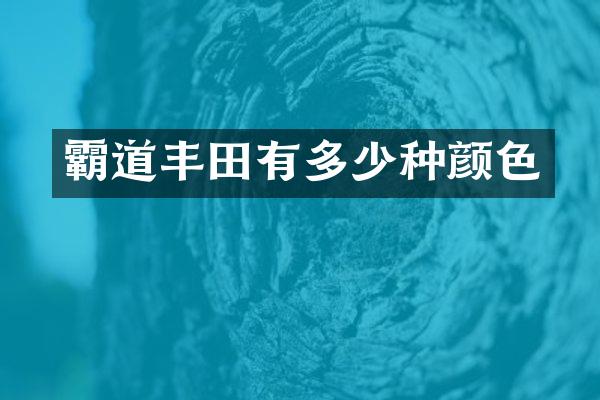 霸道丰田有多少种颜色