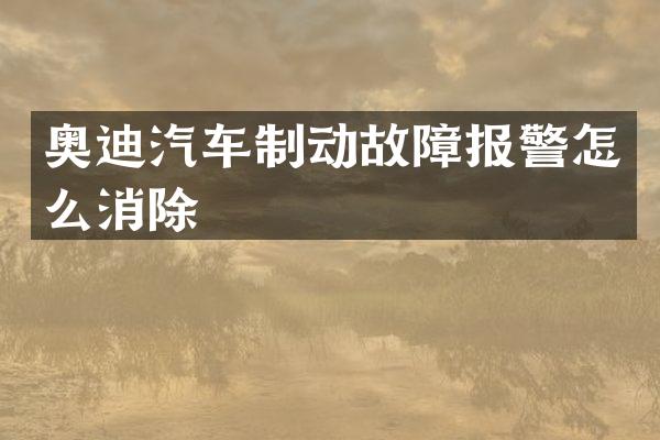 奥迪汽车制动故障报警怎么消除