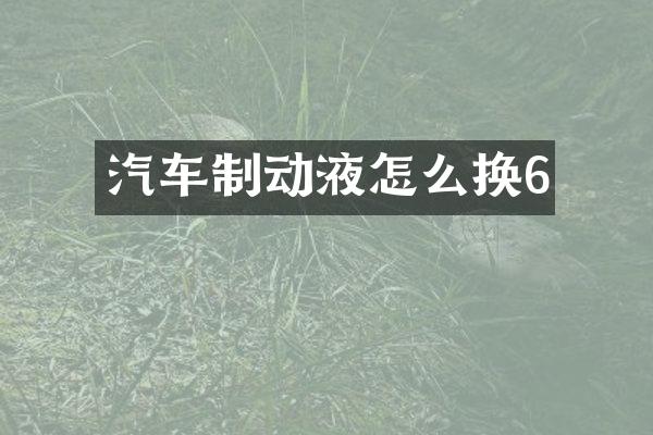 汽车制动液怎么换6