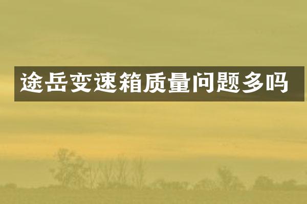 途岳变速箱质量问题多吗