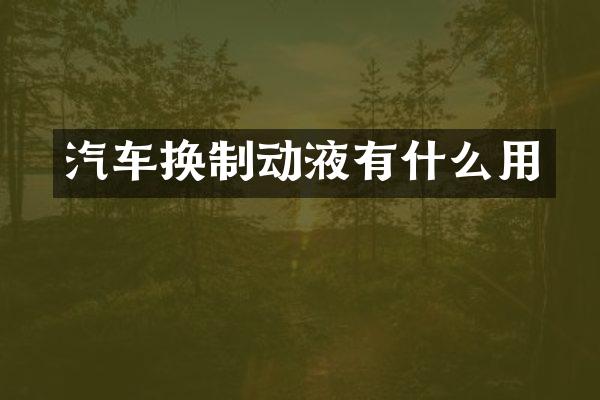 汽车换制动液有什么用