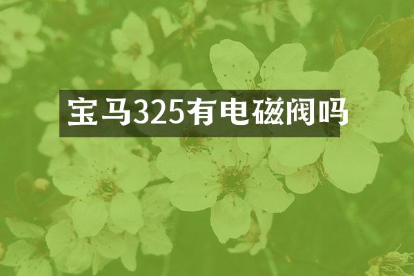 宝马325有电磁阀吗