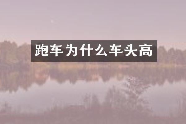 跑车为什么车头高