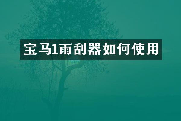 宝马1雨刮器如何使用