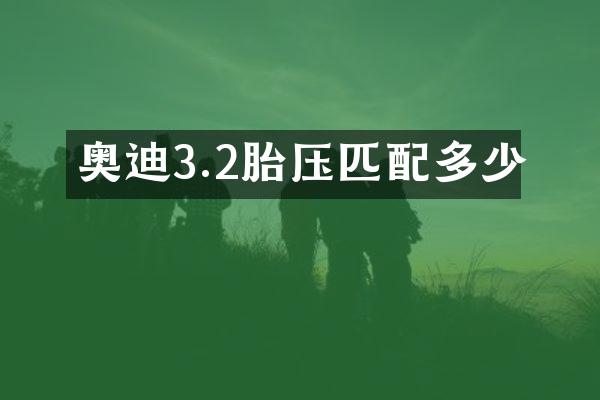 奥迪3.2胎压匹配多少