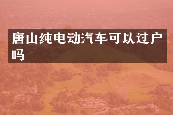 唐山纯电动汽车可以过户吗